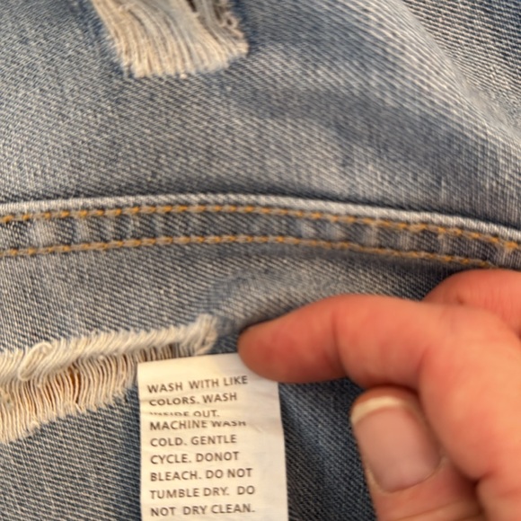 Pearls Beaded denim jacket Raw Hem Crop Jean distressed womens S teen juniors XS - Picture 7 of 7